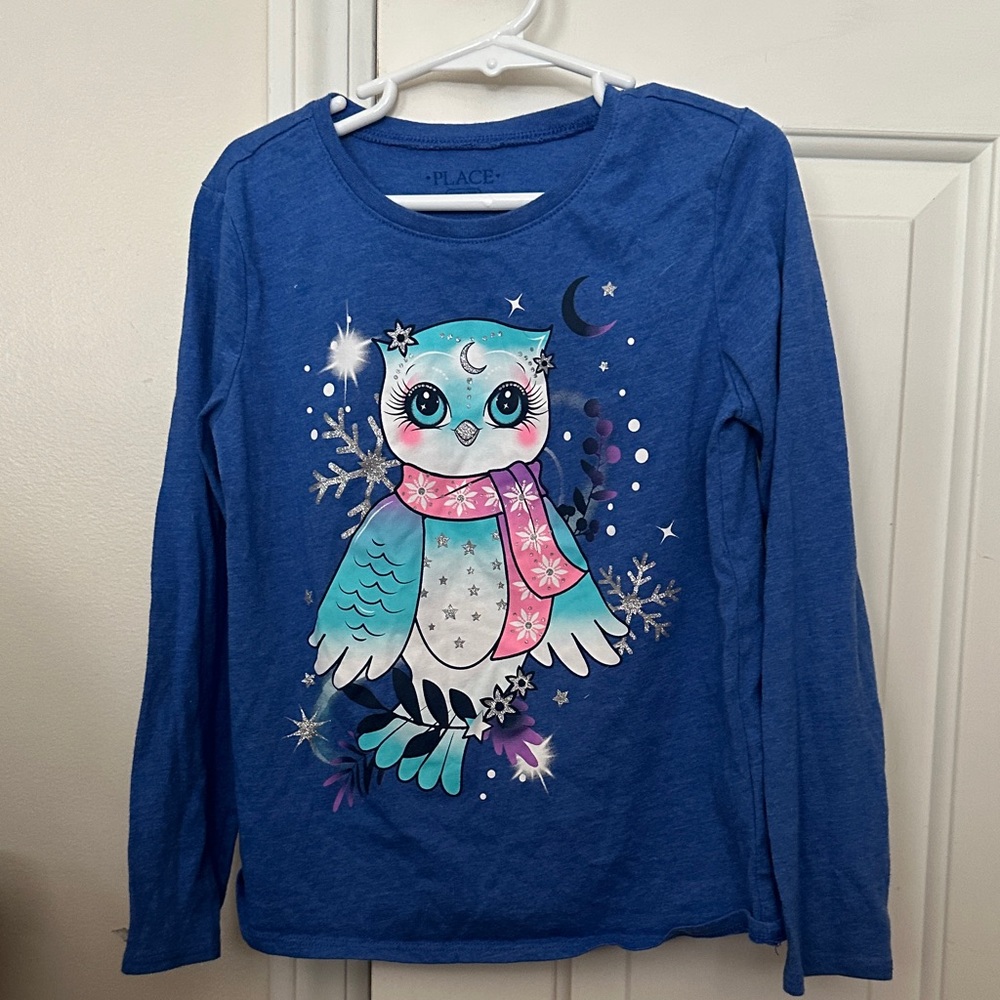 The Children's Place Blue Long Sleeve with Owl Design